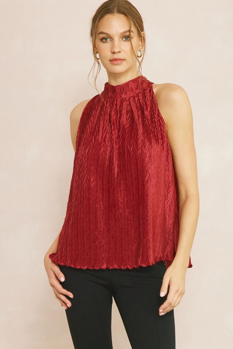 Halter Neck Textured Top