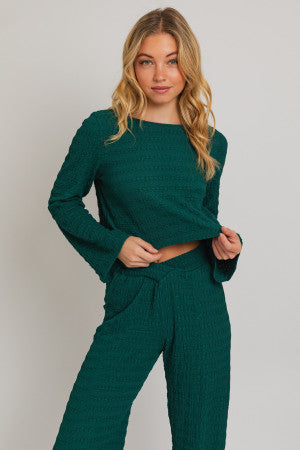 Long Bell Sleeve Boxy Crop Top