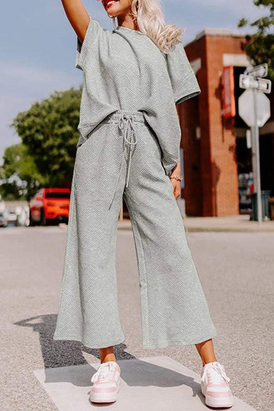 Gray Geometric Pant Set